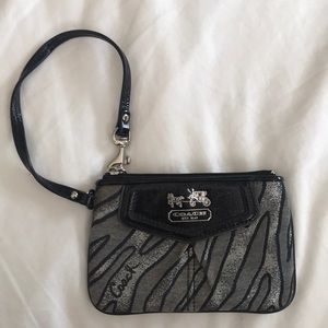 Coach wristlet metallic zebra print 🦓
